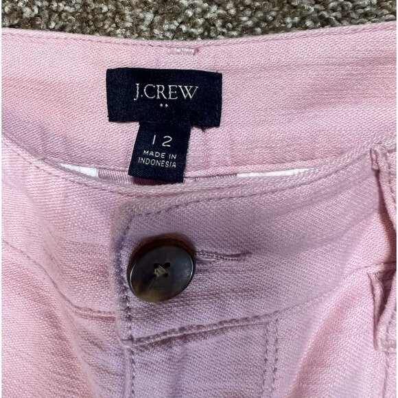 J. Crew Women’s Cotton Pants High Rise Pink Garment-Dyed Foundry Size 12 - Picture 4 of 15